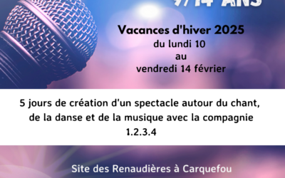 Stage musical avec la Compagnie 1.2.3.4 – 9 à 14 ans